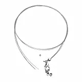 Rayher 2226621 Schmuckdraht-Collier, 0,4mm ø, 50cm, m.Karab.+ Quetschp