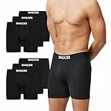 Snocks Lange Boxershorts Herren aus Bio-Baumwolle (6er Pack)