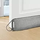 fowong Zugluftstopper für Türen Fenster 107x10 cm, Extra Schwere Türdichtung-Waschbar-Energiesparend, Zugluftstopper Türen mit Selbstklebende Klebeband, Luft Insekt Licht Blockiert, Grau