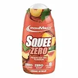 IronMaxx SqueeZero - Peach Ice Tea 65ml | Sirup, Erfrischendes Geschmackserlebnis für 8 Liter, Zuckerfrei und Kalorienfrei in 100ml verzehrfertigem Getränk