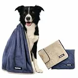 FLUFFINO Hundehandtuch 2er Set - 120 x 70 cm - extrem saugfähig & weich | Waschbar bei 60°C, schnell trocknendes Mikrofaser-Handtuch für mittelgroße & große Hunde