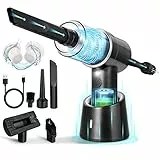 URAQT Handstaubsauger, 9000 Pa Leistungsstarker Handstaubsauger Akku, 3 in 1 Staubsauger mit Ladestation, USB Wiederaufladbarer Mini Staubsauger für Auto, Haus & Tierhaar Reinigung (Upgrade-Schwarz)