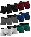 FORVEVO Unterhosen Männer Baumwolle Boxershorts Herren Unterwäsche Retroshorts 12er Pack - Atmungsaktive, Gummibund (Mehrfarbig 03, L)
