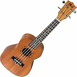 VOLT by Voggenreiter Ukulele Valencia, Größe: Concerto, laminierte Decke Mahagoni, Griffbrett: Palisander, edle Lackierung, Schalloch-Gravur, Länge: 610 mm, mit Gurtknöpfen, inkl. gefütterte Tasche