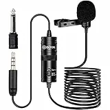 BOYA BY-M1 3.5mm Ansteckmikrofon aus Metall für Smartphones, DSLR, Camcorder, Audiorecorder, PC mit Windschutz