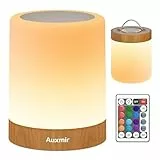 Auxmir Nachtlicht Kinder 3000mAh, LED Nachttischlampe Touch Dimmbar 5 Modi 13 Farben 5 Helligkeiten, Hängelampe Tischlampe Kabellos mit Timing Funktion, Stillicht für Deko Zimmer, Terrassen Outdoor