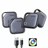 UGREEN FineTrack G 4er Pack mit USB C Aufladung, Bluetooth Tracker kompatibel mit Google Find Hub (nur Android), Schlüsselfinder für Gepäck/Koffer, Smarttag kompatibel mit Pixel 10/Galaxy S25 usw.