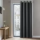Deconovo Vorhänge Blickdicht Verdunklungsvorhang H214 x B132 cm Gardine mit Ösen Raumteiler Vorhang Wohnzimmer Thermogardine Wärmeisolierung Dunkelgrau, 1 Stück