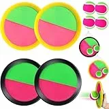 YOUYIKE Outdoor Klettballspiel für Kinder, 4 Paddel und 4 Bälle, Spaß im Freien Spiel Fangball-Spiel, Draußen Strand Spielzeug Spiele 2 3 4 5 6 7 8 9 10 Jahre Mädchen Jungen Junge Ostern Geschenke