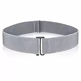 Cobee Unsichtbarer Damengürtel, verstellbarer elastischer Gürtel mit flacher Schnalle, kein sichtbarer Taillengürtel für Jeans, Hosen, Kleider (Grau)