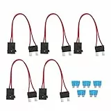 5-Teiliges Automobil-Kfz-Flachsicherungshalter-Set 16 AWG Mini-Sicherungshalter-Anschluss mit 5-Teiliger 15-A-Sicherung (ACL L 29,2 mm)