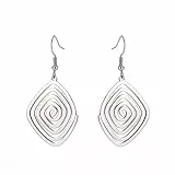 Dreamtimes Geometrische Spirale Ohrringe Geflochtene Wickel Stil Damen Edelstahl Übertriebene Ohrringe Mode Schmuck Geschenk für Frau Freundin Weihnachten (Silber)