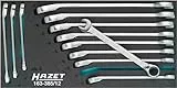 HAZET Knarren-Ring-Maulschlüssel-Satz 163-385/12 I Abtrieb: Außen-Doppel-Sechskant Profil I 12-teiliges Set