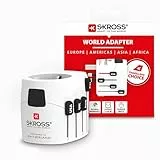 SKROSS Reiseadapter Pro, anpassbarer Adapterstecker für Reisen nach UK, Australien, China oder die USA, kompakter & sicherer Universaladapter
