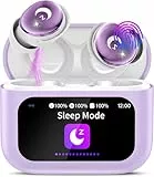 VEKJ Bluetooth Kopfhörer, Mini 48H Schlafkopfhörer Bluetooth 5.4 mit Touchscreen, 2025 Neue in Ear Kopfhörer Kabellos mit ENC Noise Cancelling, Immersiver Deep Bass Ohrhörer/5 EQ-Modus, Lilac
