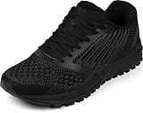 WHITIN Unisex Laufschuhe Herren Hallenschuhe Turnschuhe Sneakers Für Männer Sportschuhe Atmungsaktiv Joggingschuhe Fitness Schuhe Freizeitschuhe Schwarz Größe 45