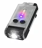 BORUIT V30 Taschenlampe LED Aufladbar mit UV und Rotlicht, Mini Taschenlampen 180° Drehbar, Klein Flashlight 120 dB-Summer 12 Modi, 900 Lumen IP65 Wasserdicht A/C-C Torch (Weiß)