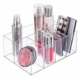 mDesign Kosmetik Organizer – Aufbewahrungsbox mit fünf Fächern für Make-up, Nagellack und Beautyprodukte – die ideale Schminkaufbewahrung – transparent