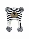 Durio Baby Mütze Wintermütze Kleinkind Kinder Mädchen Jungen Earflap Beanie Warm Strickmütze mit Bommel Navy 2-4 Jahre (Tag Size L)