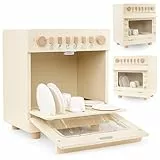 Mamabrum Holzgeschirrspüler für Kinder 3+ – Montessori Spielküche Zubehör – Lernspielzeug mit Zubehör und Spülmaschinentabs – pädagogisches Rollenspiel