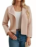 GRACE KARIN Damen Langarm Cardigan Freizeit Lockere Reverskragen Rundhals Strickpullover mit Knöpfe CL26-03/Aprikose XL