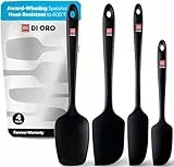 DI ORO® - Silikon Spatel Set - 315ºC hitzebeständige Backlöffel & Teigschaber - Ergonomisches nahtloses einteiliges Design - Antihaft-Silikon mit Edelstahl S-Core Technologie
