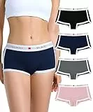 BAJAOEY Boxershorts Damen Baumwolle Unterwäsche 4er Pack – Atmungsaktive Hipster Panties Unterhosen S-XL