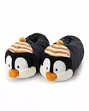 Hausschuhe Pinguin Peppi 36-39 (M) - schwarz - Warme Kuscheltier Hausschuhe aus Plüsch für Kinder und Erwachsene, Tier-Schuhe mit Anti-Rutsch Sohle, Slippers