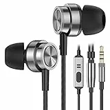 In Ear Kopfhörer mit Kabel, Kopfhörer mit Mikrofon, Geräuschunterdrückung Kopfhörer Stereo und HiFi-Klang, 3.5mm In-Ear Ohrhörer Kompatibel für Samsung Galaxy, iPhone, Smartphone, MP3 Players usw