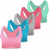 LOREZA ® 5 Mädchen Bustier Mikrofaser BH Sport Bra Unterwäsche - Breite Träger (158-170, Modell 1)