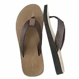 AX BOXING Flip Flops Herren Sommer Orthopädische Zehentrenner U-förmige Ferse Leichte Yoga Fußbett Badelatschen Sandalen Beach Pool Dunkel Braun 46