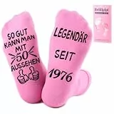 Belillpipi 50 Geburtstag Frau, Geschenke zum 50. Geburtstag Frau, Lustige Socekn 50 Geburtstag Frauen, 1976 Socken mit Spruch Geburtstagsgeschenk für Frauen ab 50
