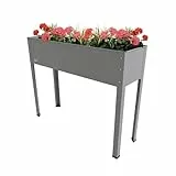 Bio Green Metall-Hochbeet „Freising XL“ für Balkon und Terrasse | Pflanzkasten für Gemüse und Blumen | verzinkter Stahl, rostfrei | 66 Liter | B 100 x T 30 x H 80 cm