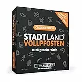 DENKRIESEN - Stadt Land Vollpfosten® – Das Kartenspiel - Classic Edition - 'Inteligenz ist relativ.' | Geschenk | Reisespiel | 200 Kategorien | ab 12 Jahren | 3-6 Spieler | Familie | Stadt Land Fluss