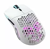 Glorious Gaming Model O- (Minus) Wireless Gaming Mouse – Superleichte 65 g, Wabendesign, RGB-Beleuchtung, beidhändig, verzögerungsfreier 2,4-GHz-Funk, bis zu 71 Stunden Akku – Mattweiß