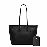 HAWILL Handtasche Damen Groß Shopper Tasche Handbags for Women Schultertasche Vintage Tragetasche Umhängetasche Leder Handtaschen Tasche für Business Arbeit Büro Schule (Schwarz)