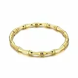 BSLVWG 18K Gold überzogene Liebe Freundschaft Armband Armreif Manschette Klassische Bambus Joint Armband Geschenke für Muttertag Valentinstag Hochzeit Paare und Geburtstage (Gold)