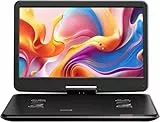Yoton 17,5-Zoll Tragbarer DVD-Player mit 15,6-Zoll HD-Drehbildschirm, 6h Akkulaufzeit, Dualen Stereo-Lautsprechern, Regionscodefrei, SD/USB-kompatibel, TV/Beamer-Anschluss