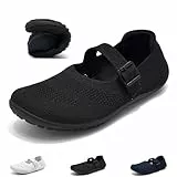 Wizshoe Ballerinas Barfußschuhe Damen Elegant Bequem Barfuß Ballerina Flache Schuhe Loafer Flats für Frauen mit Runde Zehe Slip On Barfuss Schuhe Waschbare Ballettschuhe Walkingschuhe Schwarz 41EU