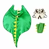 Bseical Dino Kostüm, Karneval Faschingskostüm für Kinder, Junge Mädchen Unisex, Dinosaurier Hoodie Tiere Umhang Halloween Tierkostüm Mit Maske, Ärmel 3pc Set (Grün)