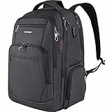 KROSER Laptop Rucksack Herren 17,3'' Business Rucksack Schulrucksack Großer Wasserdicht Taschen Reise Backpack Daypack für College/Männer/Frauen Schwarz MEHRWEG