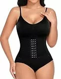 Niwicee Shapewear Damen Body Shaper Bauchweg Shape Bodysuit mit BH Sculpting Miederbody Formende Bodys Figurformende Fajas Colombianas(Schwarz,XXL)
