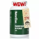 Magnesium Glycinat Hochdosiert Kapseln 270x - 300mg Magnesium pro Tagesdosis, Vegan, Premium: Chelatiertes Magnesiumbisglycinat, hochdosiert