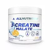 ALLNUTRITION Tri Creatine Malate Powder Supplement - Kreatin Monohydrat & Apfelsäure mit Taurin & Vitamin B6 - Leistungssteigerung und Muskelregeneration - 250g - Orange