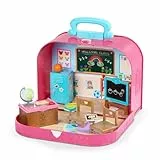 Li'l Woodzeez - Reisekoffer Klassenzimmer Spielset - Reisekoffer Klassenzimmer Spielset - 16-teiliges tragbares Set - Passend für Tierfiguren & Puppen - Spielzeug für Kinder ab 3 Jahren