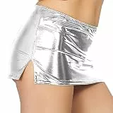 Damen Kunstleder Nasses Aussehen Pvc Leder Glänzend Metallisch Rock Bleistiftrock Elastischer Bund Mini Rock
