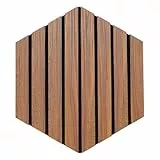 Atmosphera Interior Designer – Set mit 3 dekorativen Holzlamellenpaneelen – 30 x 26 cm – Walnussoptik auf schwarzem Hintergrund – Schalldämmung – Eingangsbereich, Wohnzimmer