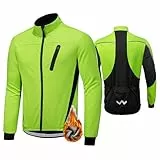 HOMTOL Herren Fahrradjacke Winter Thermal Radjacke Wasserdicht winddicht regenfest dicke Jacke Fleecejacke radtrikot Atmungsaktive Fahrrad Windjacke für Radsport MTB Laufen Wandern