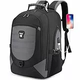 Tzowla Reiserucksack Laptop Rucksack Herren Damen,17,3Zoll Notebook wasserdicht Anti-Diebstahl TSA freundliche Rucksäcke mit Schloss und USB-Ladeanschluss,Uni Arbeit Büchertasche Tagesrucksack