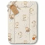 Wickelauflage Wickelunterlage abwaschbar und wasserdicht 70x50 cm - Wickelmatte zum Auflegen auf Wickeltisch Wickelaufsatz Wickelkommode oder Waschmaschine changing mat 70 x 50 Giraffen